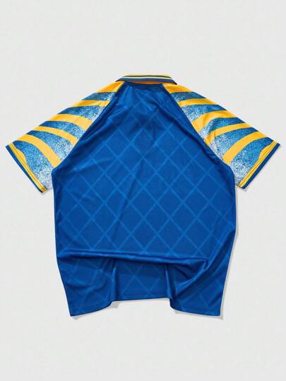 Prep Men's Street Style American Sports Polo Shirt, Short Sleeve