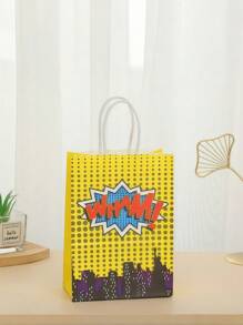 12 piezas Bolsas de fiesta de superhero, bolsas de regalo de súperheros de dibujos animados, suministros para fiesta temática de héroe, regalos de cumpleaños, con asa, recuerdos de fiestas de Superhera, dulces de papel para decoraciones de festividades de San Valentín