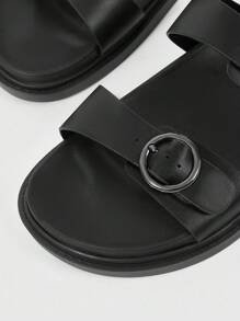 2022 Giày Sandal Đế Dày Đế Phẳng Mùa Hè Mới Cho Nữ, Giày Sandal Thể Thao - màu đen - Xem 4