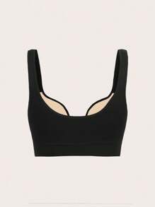 Easithlete 3 件套女士纯色低胸日常健身运动服运动文胸 3 件套健身套装健身文胸套装女士健身套装运动文胸套装运动文胸文胸上衣内置文胸上衣 - 彩色 - 查看 4