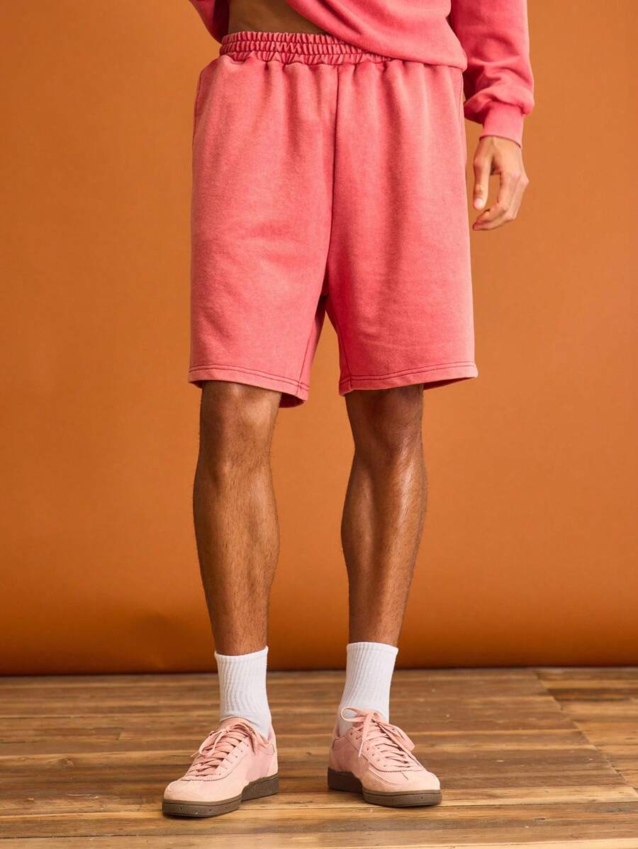 Musero 男士基础款弹力腰带针织短裤套装 夏季假期 - 粉色 - 查看 1