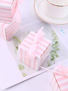 10 buah Kotak Hadiah Pesta Pernikahan Vertikal Warna Pink - MultiWarna - View 4