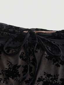 SHEIN MOD 女士露肩长袖前系带修身连衣裙