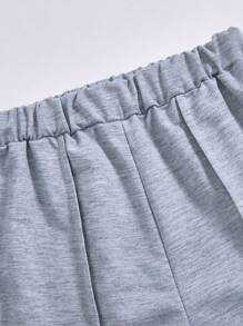 SHEIN Explorewe 1pc Boys Casual Cargo Style Relaxed Fit Sweatpants, Elastic Waist, Side Pockets, Regular Thickness, Light Gray, Everyday Wear, Summer Loose Pants Grey Pants Fall Winter - Light Grey - View 4