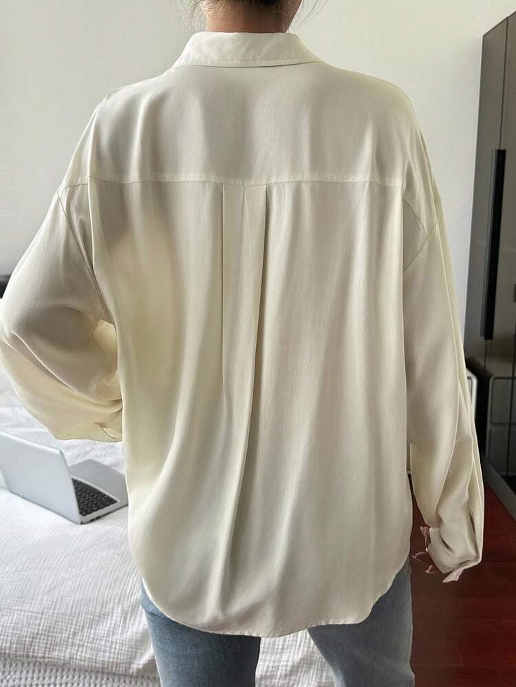 Women's Printed Solid Color Loose Casual Blouse Long Sleeve