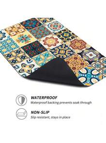 SHEIN 1pc Vintage Plaid Print Washing Machine Dust Cover, Quick-Dry Absorbent Protective Pad, Suitable For Washing Machine And Dryer, Modern Practical Mat, Applicable For Laundry Room And Kitchen Decor