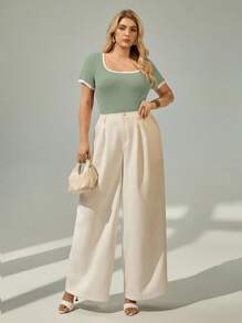 Auralis 夏季大码女式拼色紧身 T 恤 - 彩色 - 查看 4