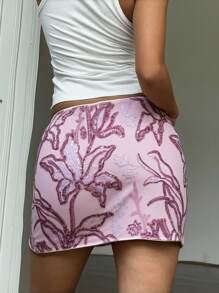 SHEIN EZwear Váy Mini Ôm Sát Phong Cách Thường Ngày Gợi Cảm Cho Nữ - Hồng - Xem 2