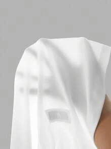 Slaydiva Áo thun ngắn tay màu trơn cỡ lớn năm 2025, áo trắng mùa hè cho nữ, áo kiểu gợi cảm mùa đông cho nữ. - trắng - Xem 8