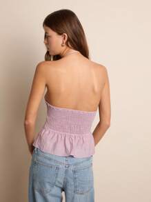Nöista 修身吊带上衣，颈部饰有蝴蝶结，提升您的夏日造型，这款日间单品尤为引人注目 - 紫色 - 查看 6