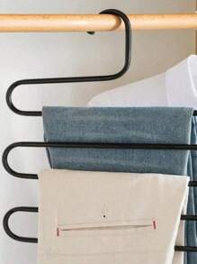 Stainless Steel Multifunctional Magic S-Type Multi-Layer Pants Rack Pants Hanger Wardrobe Organizing Rack Pants Hanger With,Spring,Minimalist,Summer Tops - Multicolor - View 3