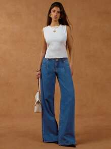 TrendSteals Women's Metallic Embellished Blue Jeans - Blue - View 7