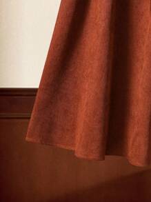 Bộ 2 món thanh lịch cho bé gái tuổi teen, áo dài tay cài nút trang trí nơ tương phản và chân váy mini màu trơn - Nhiều màu - Xem 7