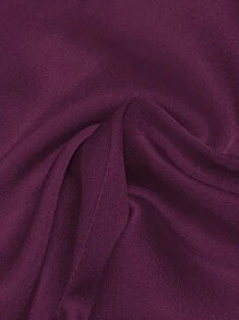 Elenzga Plus Size Women Satin Draped Neck Cold Shoulder Asymmetric Ruched Waist Slim A-Line Dress For Summer - Purple - View 3