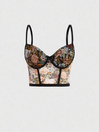 Fairycore Floral Wireless Bra For Women