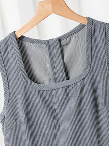 少女休闲日常前扣夹克和吊带背心连衣裙两件套