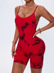 Dewbera Dewbera Seamless Tie-Dye Sleeveless Romper, Suitable For Summer Sports Workout Romper - Multicolor - View 4