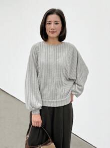 EMERY ROSE Ladies' Apricot Color Sweatshirts,Long Sleeve Tops Graduation,Back To School Outfits,Graduation,Teacher Outfits For Women,Back To School In Fall/Winter - Apricot - View 3