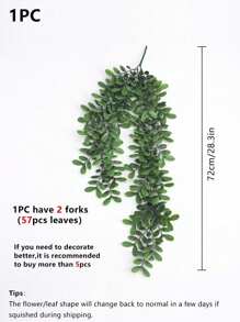 SHEIN 1PC/3PCS/5PCS Fake Plants-Leaf Hanging, Artificial Flowers, Home, Dining Room, Living Room, Outdoor Garden Decoration,The Art Of Inserting Flowers, Photography Props, Autumn, Spring, Vase, Flower Wall, Flower Wreath, Bridal Bouquet, Wedding Decoration, DIY Flower Wreath Materials, Birthday Party Decoration Materials, Home Decoration Accessories, Valentine's Day, New Year Gifts