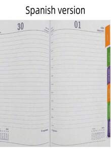 SHEIN 2026 年每日计划本、365 天日历笔记本、时间管理日记本（英语、西班牙语、葡萄牙语）、学校用品、返校 - 彩色 - 查看 10