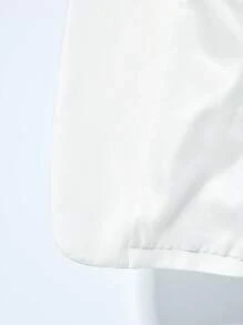 Maija 女式米色 V 领百搭、时尚都市时尚必备舒适 V 领落肩长袖、后开衩设计、正面金属玫瑰花装饰、商务休闲办公装、低调复古氛围、高端品质、都市通勤、杂志编辑标志性风格、城市社交派对外套女式西装外套女式西装外套短款西装外套白色西装外套女式金属装饰秋装