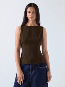 LYSMO Women's Summer Fashionable Designer Grey Top