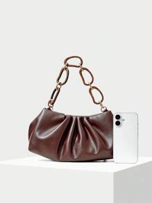 MOTF PREMIUM PU LEATHER SPECIAL SHOULDER STRAP CLUTCH - Coffee - View 4