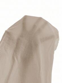 SHEIN PETITE Women's Linen-Feel Casual Pants With Waist Tie And Pockets, Spring/Summer Fall Cloth For Women - Apricot - View 8