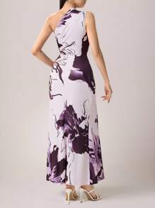 Heiryn Vestido de mujer con estampado floral y pliegues sin mangas, ropa elegante de resort - Multicolor - Ver 2