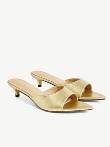 CUCCOO CHICEST Sandalias versátiles para mujer con punta puntiaguda y tacón de aguja - Dorado - Ver 10