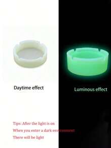 1pc Large Capacity Glow-In-The-Dark Silicone Ashtray For Home Use Boy Valentine Heart Women's Valentine