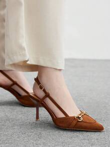 CUCCOO BIZCHIC Women's Sexy Fashionable Stiletto Heel Backless Pumps - Brown - View 7