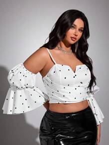 Viva Relle Plus Size Sexy Vacation Off The Shoulder Backless Going Out Tops - White - View 3