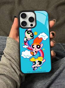 THE POWERPUFF GIRLS X SHEIN 花朵、泡泡、毛茛图案可爱时尚手机壳