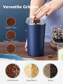 Teckwe Máy xay cà phê điện, máy xay gia vị, máy xay hạt cà phê, máy xay bột nút nhấn một chạm dễ dàng bật/tắt, hoàn hảo cho các loại thảo mộc, gia vị, hạt, ngũ cốc và hạt cà phê (màu xanh) - phích cắm EU - Màu xanh lam - Xem 2
