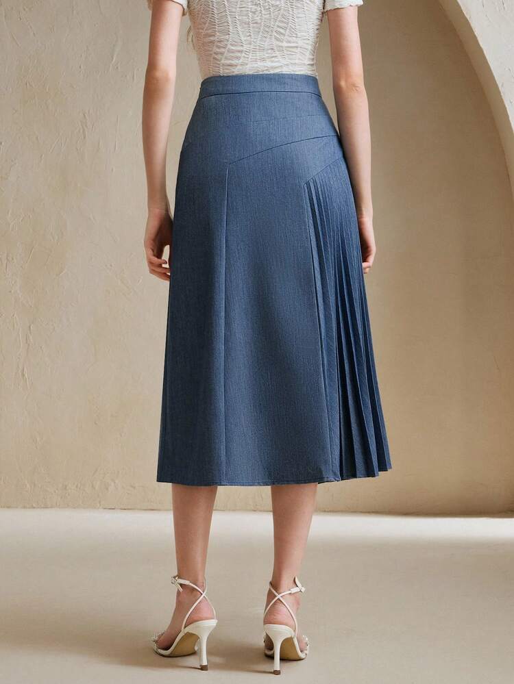 Women's Autumn Business Wear Minimalist Pleated Design Skirt