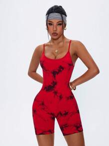 Dewbera Dewbera Seamless Tie-Dye Sleeveless Romper, Suitable For Summer Sports Workout Romper - Multicolor - View 3