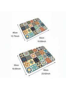 SHEIN 1pc Vintage Plaid Print Washing Machine Dust Cover, Quick-Dry Absorbent Protective Pad, Suitable For Washing Machine And Dryer, Modern Practical Mat, Applicable For Laundry Room And Kitchen Decor
