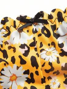 5pcs/Pack Plus Size Leopard Print Animal Pattern Comfortable Briefs & Thongs - Multicolor - View 12