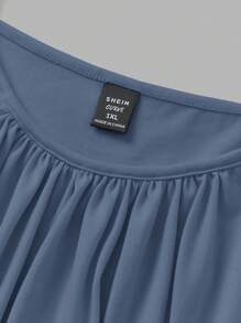 SHEIN EZwear 3pcs Plus Size Women Pleated Loose Camisole Adjustable Strap Top, Suitable For Spring And Summer Back To School