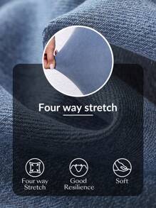 SHEIN PETITE Quần Jeans Skinny Co Giãn Lưng Cao Màu Trơn Thời Trang Túi Đàn Hồi - Rửa nhẹ - Xem 7