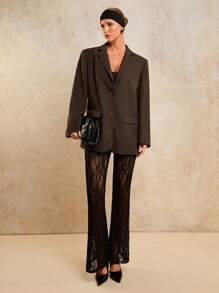 COSMINA 女式弹力腰蕾丝紧身裤，夏季/秋季女式演唱会服装