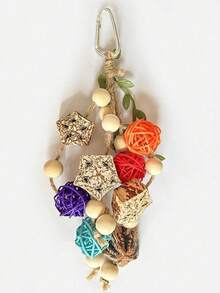 1/2/3 件鸟咬咀嚼棒玩具，娱乐和解谜，用于鸟笼装饰，多种款式和颜色，混合随机款式