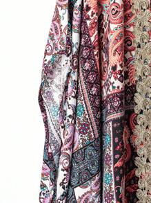 Al Najma Áo khoác cardigan tay cánh dơi in hoa cỡ lớn cho nữ & váy không tay trang phục Ả Rập - màu xanh lá - Xem 4