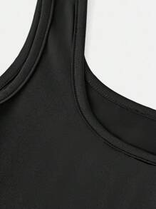 Conjunto de chaqueta con estampado completo + mono de punto negro para niñas preadolescentes, atuendo versátil de moda casual diaria para el regreso a clases - Café integral - Ver 4