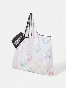 LOONEY TUNES X SHEIN White All-Over Print Waterproof Large Capacity Tote Bag - Multicolor - View 7