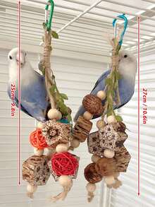 1/2/3 件鸟咬咀嚼棒玩具，娱乐和解谜，用于鸟笼装饰，多种款式和颜色，混合随机款式