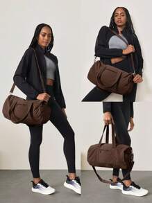 GLOWMODE 16L Max Large Capacity Carry Dual-Strap Duffle Zippered Bag Daily Active Casual  Spring Summer - Brown - View 7