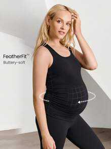 GLOWMODE FeatherFit™ Glow Form 孕妇吸汗弹力修身背心孕妇低冲击瑜伽普拉提工作室健身房日常休闲装