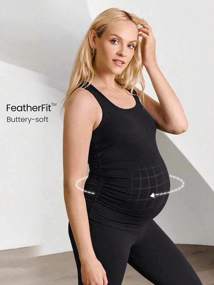 GLOWMODE FeatherFit™ Glow Form 孕妇吸汗弹力修身背心孕妇低冲击瑜伽普拉提工作室健身房日常休闲装